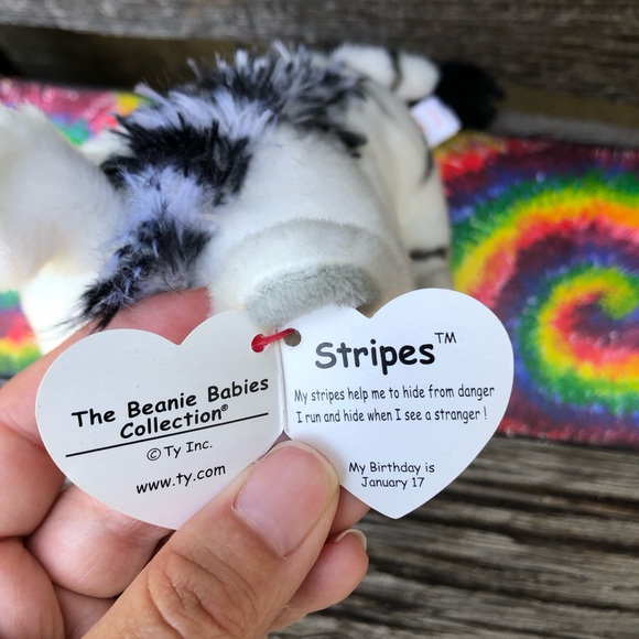 Ty Beanie Babies Baby Stripes the Zebra stuffed animal Toy Plushie cute plush - Picture 8 of 13